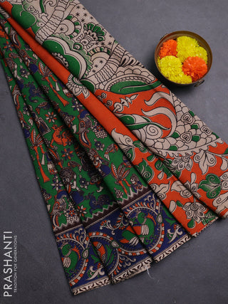 Green & Blue Kalamkari Cotton Saree