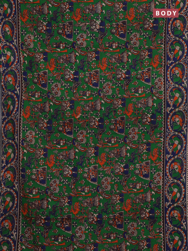 Green & Blue Kalamkari Cotton Saree