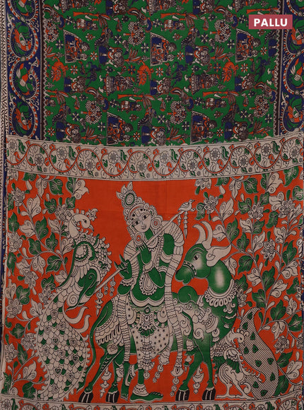 Green & Blue Kalamkari Cotton Saree