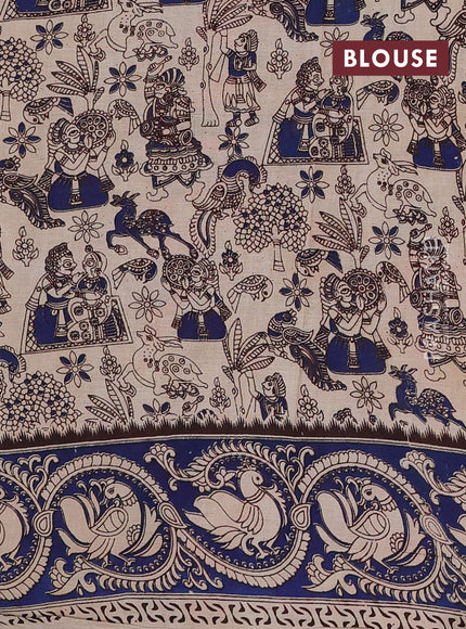 Green & Blue Kalamkari Cotton Saree