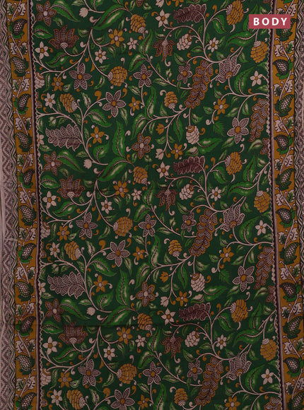 Green & Mustard Yellow Kalamkari Cotton Saree