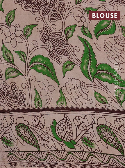 Green & Mustard Yellow Kalamkari Cotton Saree