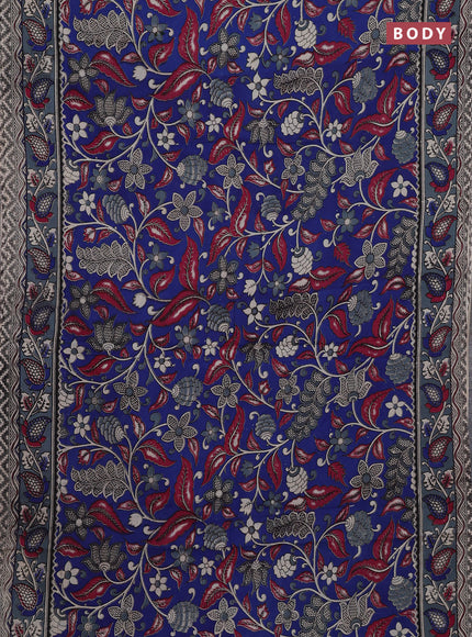 Blue & Grey Kalamkari Cotton Saree
