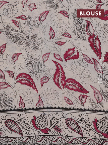 Blue & Grey Kalamkari Cotton Saree