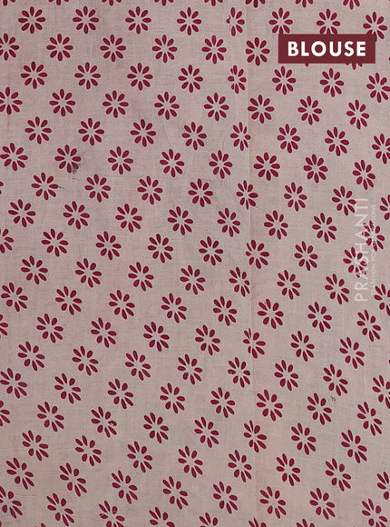 Magenta Pink & Blue Kalamkari Cotton Saree