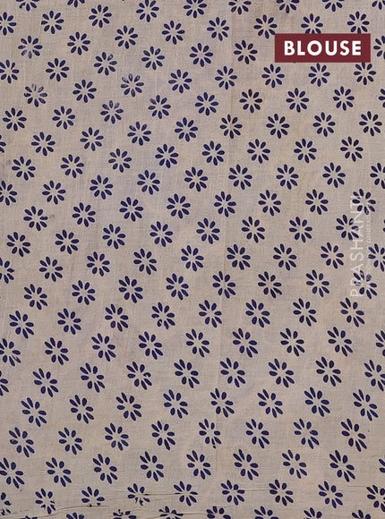 Blue & Pastel Blue Kalamkari Cotton Saree