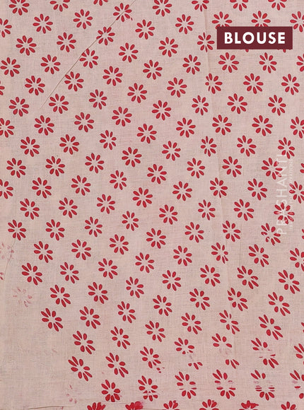 Brown & Red Kalamkari Cotton Saree