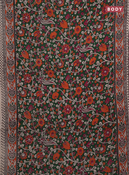Green & Orange Kalamkari Cotton Saree