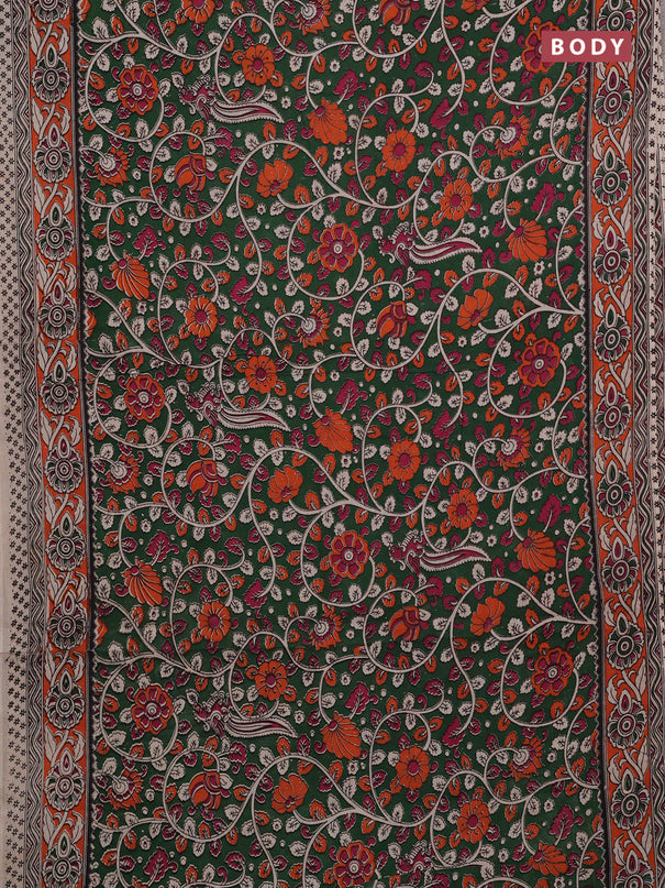 Green & Orange Kalamkari Cotton Saree