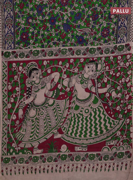 Green & Blue Kalamkari Cotton Saree