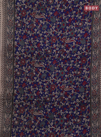 Blue & Grey Kalamkari Cotton Saree