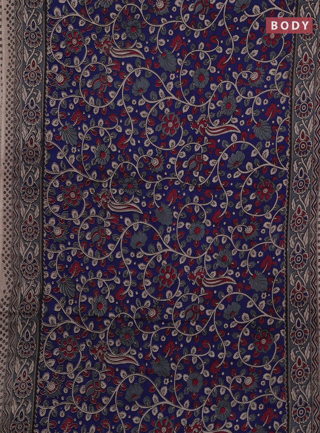 Blue & Grey Kalamkari Cotton Saree
