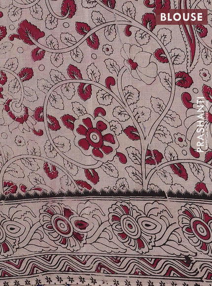 Blue & Grey Kalamkari Cotton Saree
