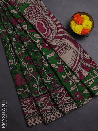 Green & Pink Kalamkari Cotton Saree