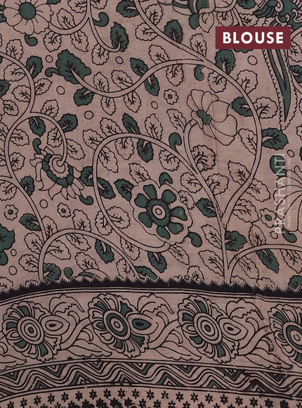 Mehendi Green & Magenta Pink Kalamkari Cotton Saree