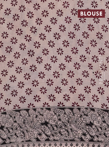 Wine & Beige Kalamkari Cotton Saree
