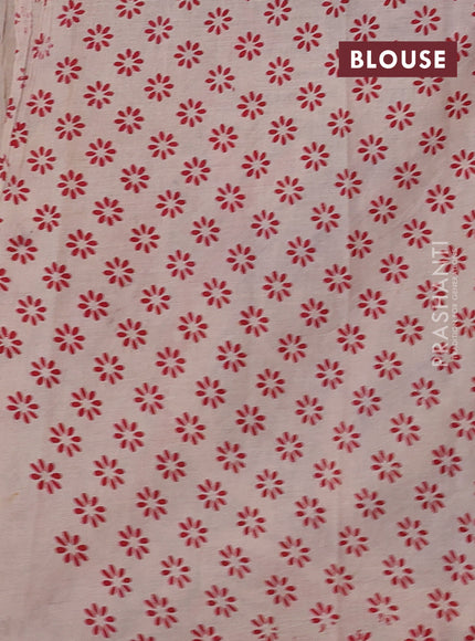 Mehendi Green & Red Kalamkari Cotton Saree