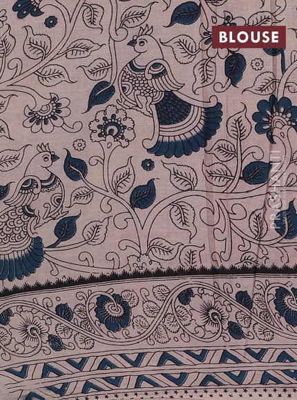 Green & Magenta Pink Kalamkari Cotton Saree
