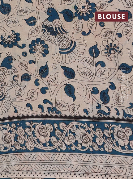 Green & Peacock Green Kalamkari Cotton Saree