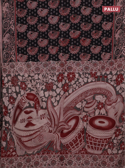 Black & Grey Kalamkari Cotton Saree
