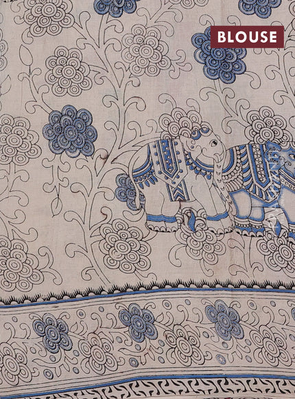 Green & Magenta Pink Kalamkari Cotton Saree