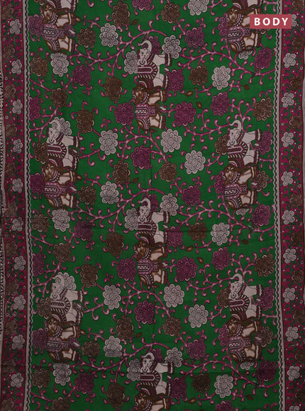 Green & Pink Kalamkari Cotton Saree