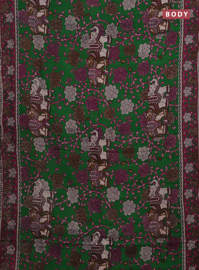 Green & Pink Kalamkari Cotton Saree