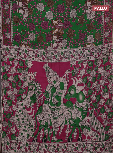 Green & Pink Kalamkari Cotton Saree