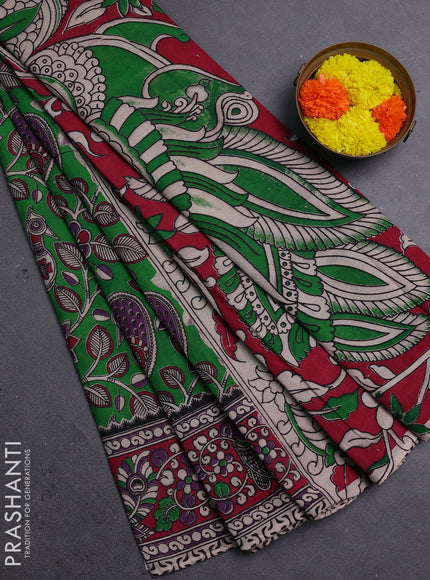 Green & Pink Kalamkari Cotton Saree