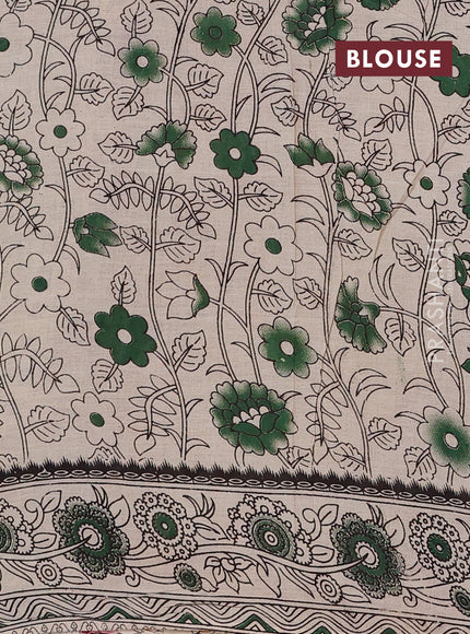Mustard Yellow & Maroon Kalamkari Cotton Saree