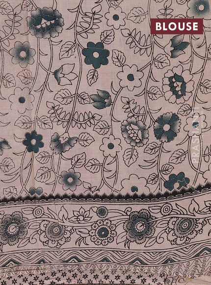 Mustard Yellow & Magenta Pink Kalamkari Cotton Saree