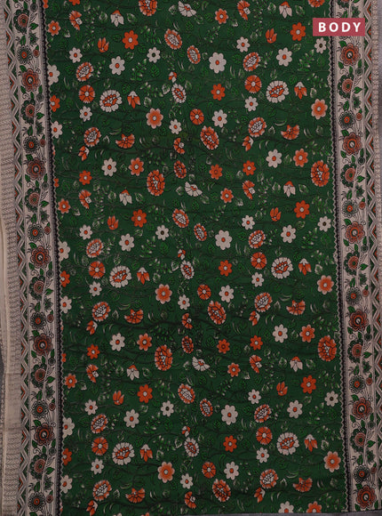Green & Beige Kalamkari Cotton Saree
