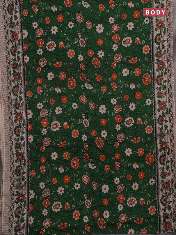 Green & Beige Kalamkari Cotton Saree