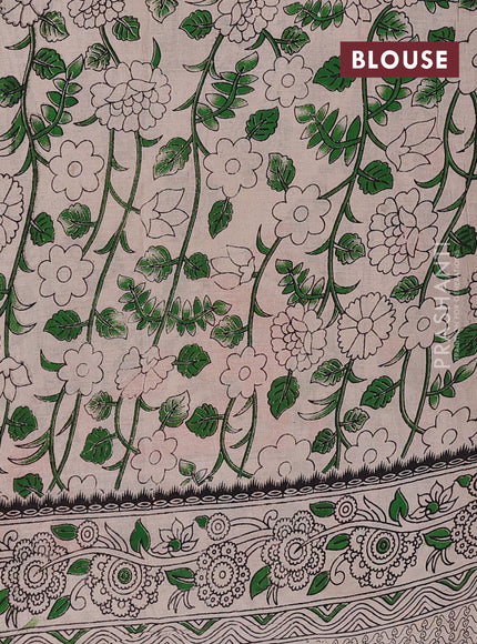 Green & Beige Kalamkari Cotton Saree