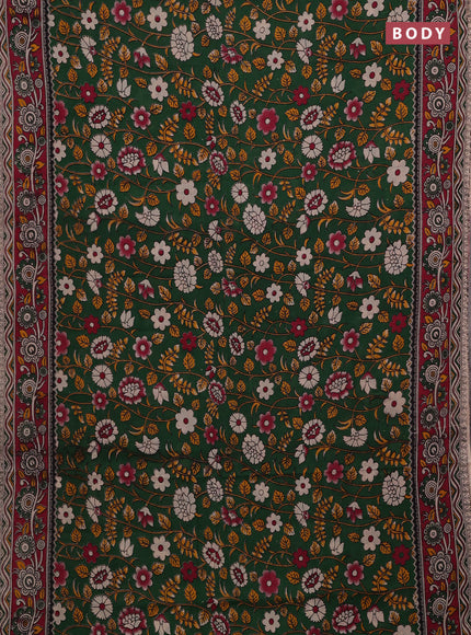 Green & Maroon Kalamkari Cotton Saree