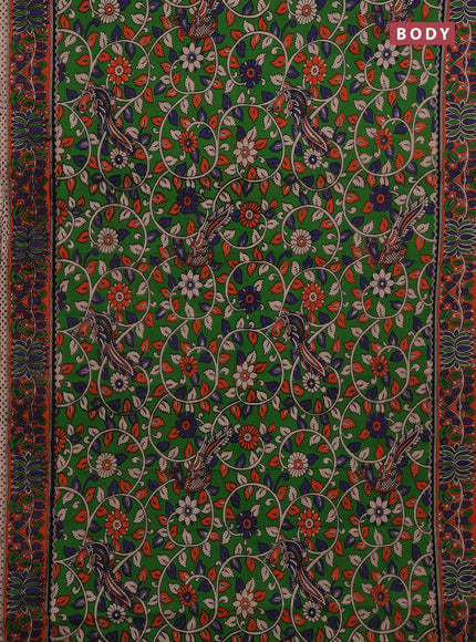 Green & Orange Kalamkari Cotton Saree