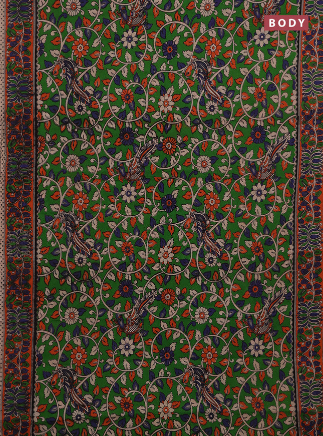Green & Orange Kalamkari Cotton Saree