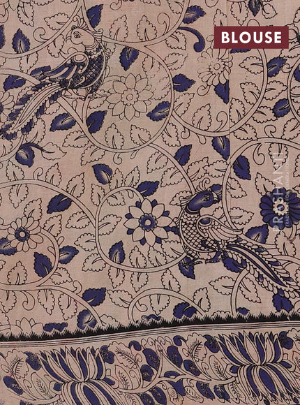 Green & Orange Kalamkari Cotton Saree