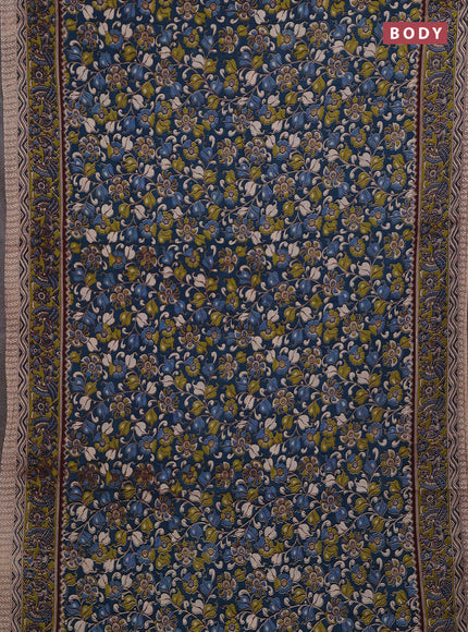 Peacock Green & Green Kalamkari Cotton Saree