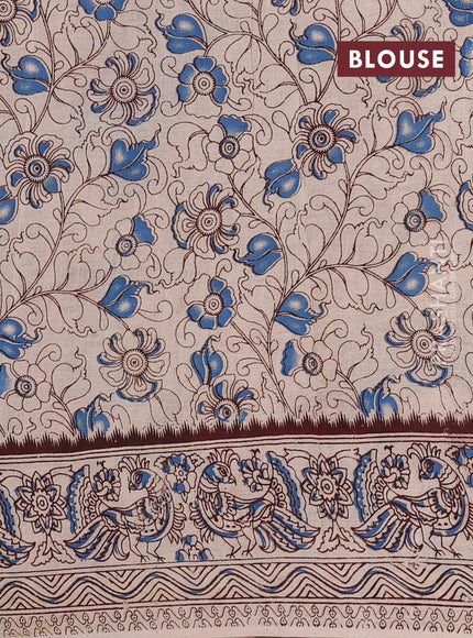 Peacock Green & Green Kalamkari Cotton Saree