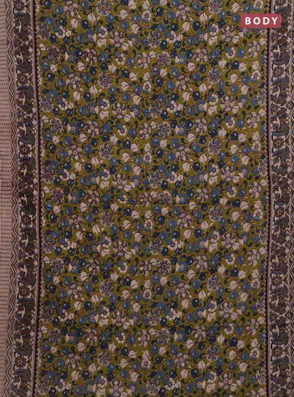Green & Beige Kalamkari Cotton Saree