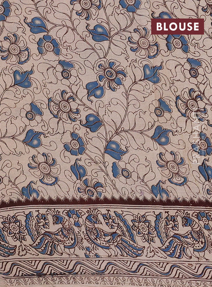 Green & Beige Kalamkari Cotton Saree