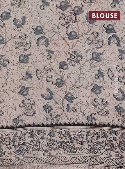 Coffee Brown & Yellow Kalamkari Cotton Saree