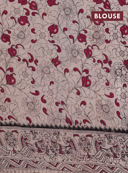 Blue & Beige Kalamkari Cotton Saree