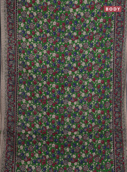 Green & Magenta Pink Kalamkari Cotton Saree