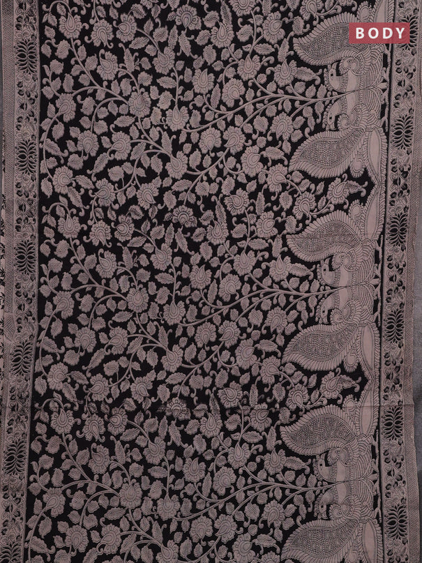 Black & Beige Kalamkari Cotton Saree