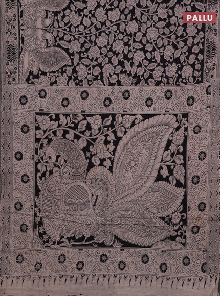Black & Beige Kalamkari Cotton Saree