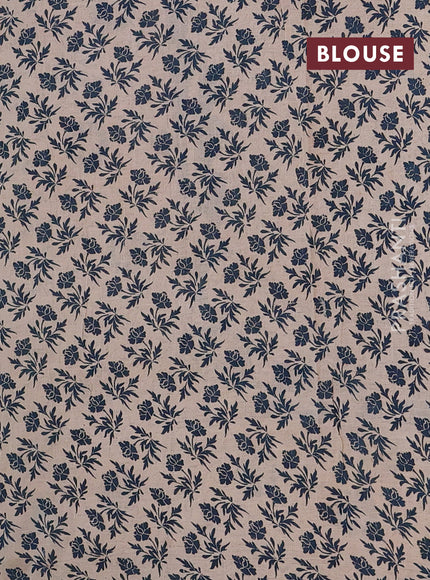 Peacock Blue & Beige Kalamkari Cotton Saree