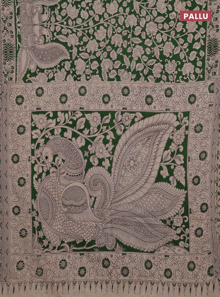Green & Beige Kalamkari Cotton Saree