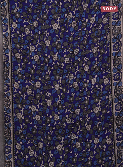 Blue & Beige Kalamkari Cotton Saree